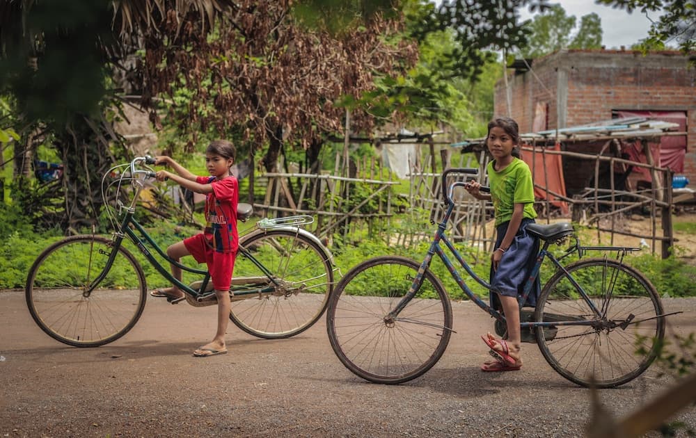 Local bike girls Cambodia